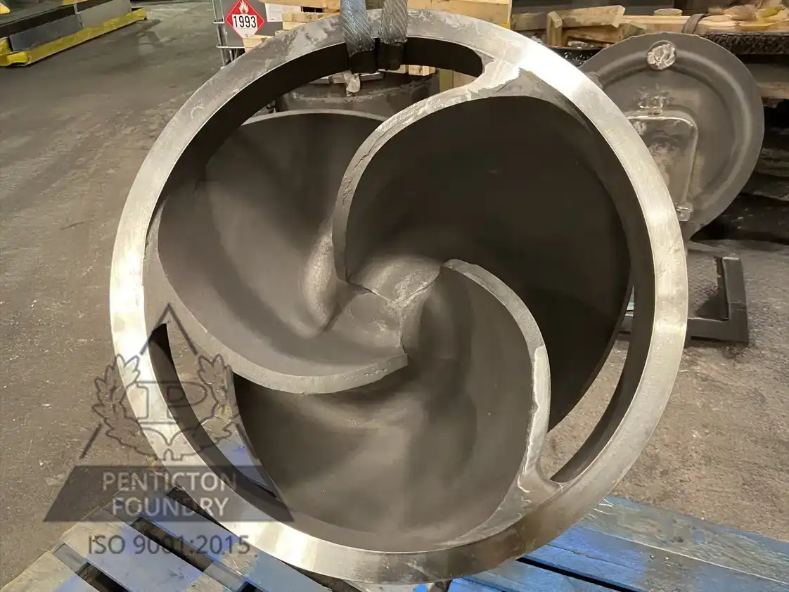 High chrome white iron impeller for the dredging industry. High chrome white iron impeller for the dredging industry.